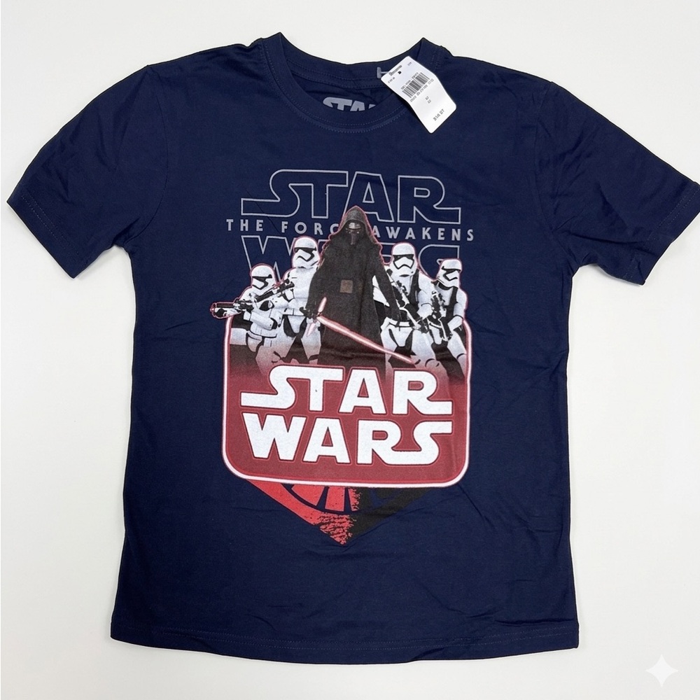 NEW Star Wars The Force Awakens Navy boyās T-Shirt M